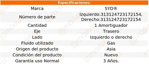 (1) Amortiguador Tra Gas Der O Izq Lhs Chrysler 93/97 Syd Foto 2