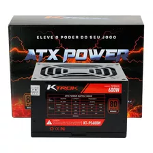 Fonte Gamer Ktrok 600w Real Dual Cpu 80 Plus Bronze Cor Preto 110v/220v