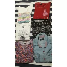 Lote 7 Prendas Camisetas Sweater Y Camisa De Jeans 