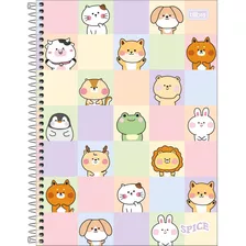 Caderno Tilibra Spice 16 Matérias 256 Fls Feminino Cor Animais