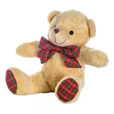 Urso Decorativo Pelucia Com Laço Xadrez 24x30x20 1114209