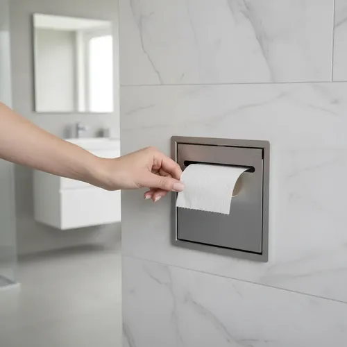 Suporte Papel Higiênico Para Embutir Na Parede Inox Inox