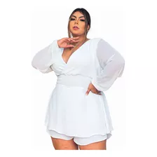 Roupas Plus Size Balada Decote Manga Longa Soltinho Envio Já