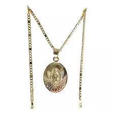 Medalla Oro Ovalada Lux De Virgen De Guadalupe +estuche V1