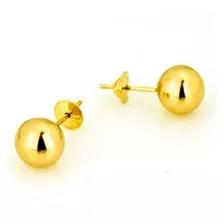 Brinco Bola Bolinha 7mm Furo Ouro 18k Com Garantia 