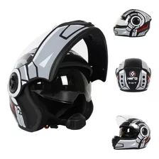 Casco Certificado Con Respirador Doble Lente Abatible Moto