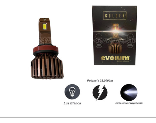 Kit De Focos Led 22,000 Lumenes Evolum Golden H4 H7 H1 H11 Foto 5