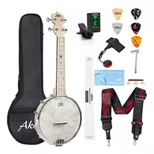 Aklot Banjo Ukulele Concierto 23 Pulgadas Remo Drumhead Open