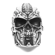 Anel Caveira Crânio Viking Skull Aço Inox Original