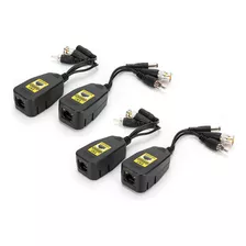 Transmisor Balun Con Conector De Audio Y Vídeo 3 En 1, 2 Par