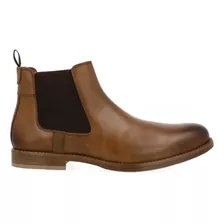 Botín De Vestir Vazza Color Camel Liso Elástico Para Hombre