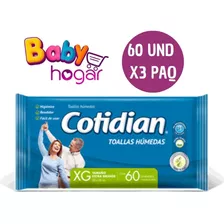 Toallas Húmedas Para Adulto Cotidian 60und X3