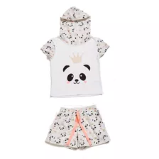 Pijama Niña Short Algodón Panda Kayser