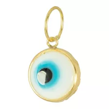 Pingente Ouro 18k Olho Grego Azul Esmaltado