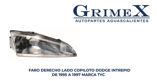Faro Dodge Intrepid 1995-95-1996-96-1997-97 Tyc Ore Foto 9