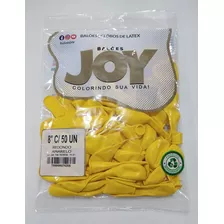 50 Balão Bexiga Joy N°8 - Cores (ler Descrição) Cor Amarelo