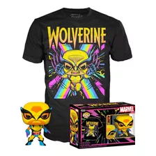 Wolverine Black Light Brilla Funko Pop! X Men Con Playera 