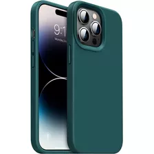 Funda iPhone 14 Pro De Silicona Grado Militar Verde Negruzco