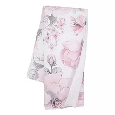 Manta Para Bebe Botanical Watercolour Floral Pink Sherpa