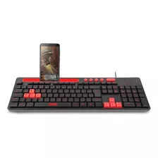 Teclado Gamer Multilaser Con Soporte Para Celular Multimedia Teclado Negro