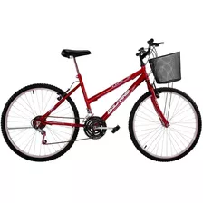 Bicicleta De Passeio Dalannio Bike Life Aro 26 18v Freios V-brake Cor Vermelho Com Descanso Lateral