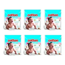 6 Refil Toalha Umedecidos Cotton Line Baby Care 2400 Lenços