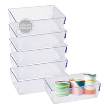 Kit 6 Organizador Geladeira Armario Multifunções Cozinha