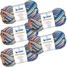 Kit 5 Novelos Lã Cisne 40g | Crochê Tricô | Multicolor Cor 00142