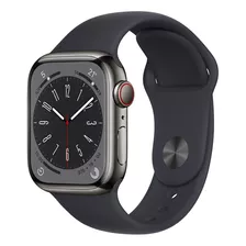 Apple Watch Series 8 Gps + Celular - Caja De Acero Inoxidable Color Grafito 41 Mm - Correa Deportiva Medianoche - Patrón