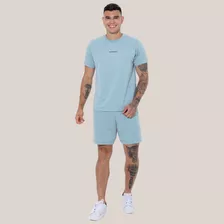 Conjunto Camisa E Short Moletinho Básico Liso Confortável