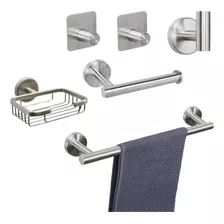 Set Accesorios Para Baño X 6 Piezas Acero Inoxidable