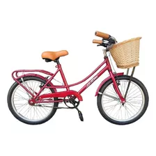 Bicicleta Paseo Infantil Le Bike Classic Vintage 2021 R20 Frenos V-brakes Color Fucsia Oscuro Con Pie De Apoyo 