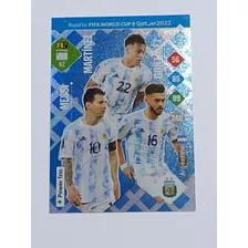 Tarjeta Messi Power Trio Road To Qatar Panini Adrenalyn