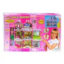 Casa De Muñecas De 3 Pisos Amoblada De 245 Piezas Doll House