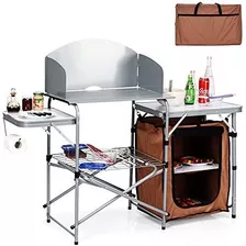 Mesa De Parrilla Plegable Con Tablero Bolsa Transportadora