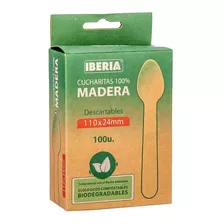 Cuchara Sundae Madera Descartable Iberia (24mmx 11cm) X100u.