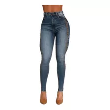 Calça Jeans Feminina Maria Gueixa Logo Bolso Lateral Premium