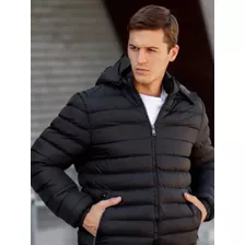 Campera Inflable Hombre Con Capucha Desmontable Con Piel