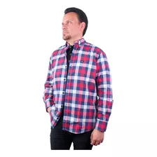 Camisa Cuadros Moda Hombre Lec Lee Vino Tinto