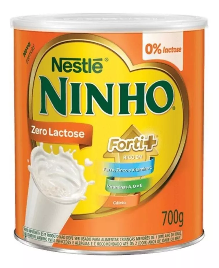 Fórmula Infantil Em Pó Sem Glúten Nestlé Ninho Forti+ Zero Lactose  Em Lata De 700g A Partir Dos 12 Meses