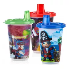 Set Nuby 3 Vasos Decorados Con Pico Duro 300 Ml Ub