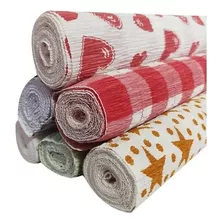 10 Papel Crepom Super Crepe Estampado 48cm X 2,5mts