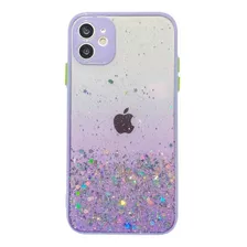 Funda Case Para iPhone Rigida Transparente Con Brillos