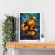 Quadro Decorativo 30x45 Para Sala Quarto Patos No Lago