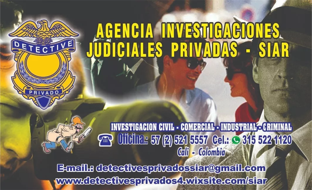 Detectives Pirvados Investigadores Siar - Cali Colombia