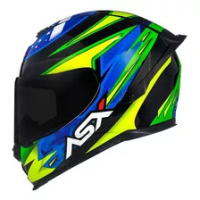 Capacete Asx Eagle Racing Patriot Bandeira + Viseira Fumê Cor Verde Tamanho Do Capacete 62-xl