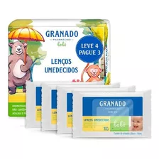 Kit 4 Pacotes C 50un Cada Lenços Umedecidos Granado Bebê