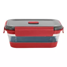 Contenedor Hermético Colapsable 700ml Rojo Kw