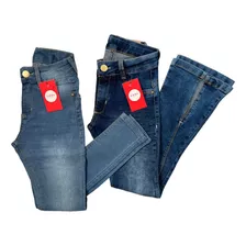 Kit 2 Calças Jeans Com Lycra Feminina Infantil Juvenil