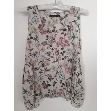 Top Blusa Cuesta Blanca Flores Talle 40